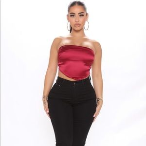Fashion Nova *NEW* Satin Tube Top